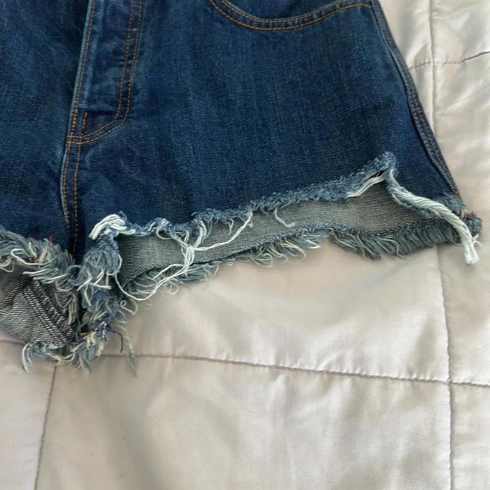 Free People Dark Blue Denim Jean Shorts